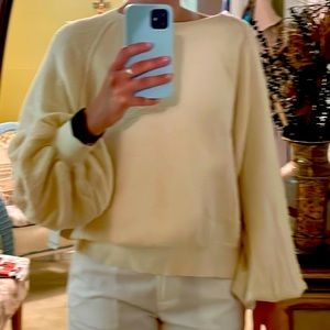 Free people Bubble Sleeve cream sweater